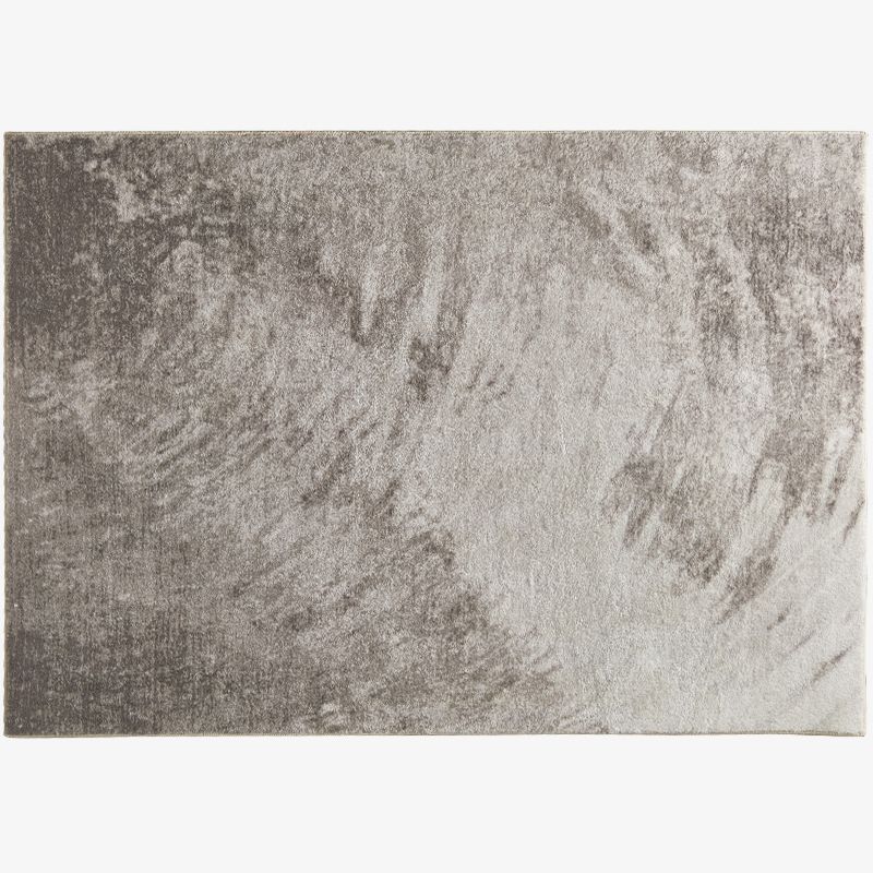 Light Grey Casual Rug Polyester Graphic Rug Non-Slip Backing Rug for Sitting Room