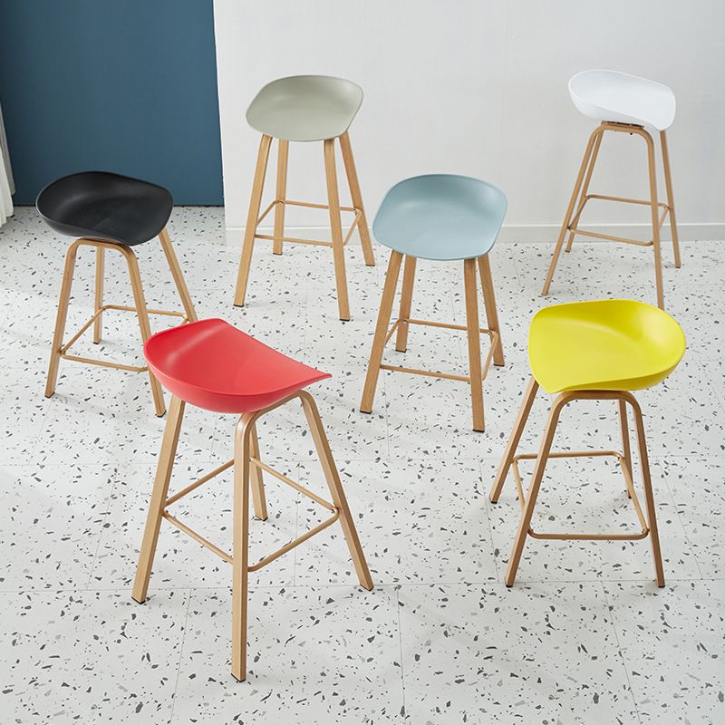 Metal Contemporary Dining Kitchen Room Armless Stool Low Back Bar Stool