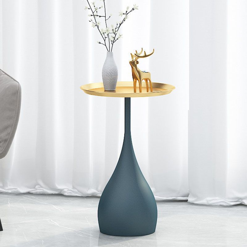 Round Pedestal Base Base Metal Table Medieval Modern Style Side Table