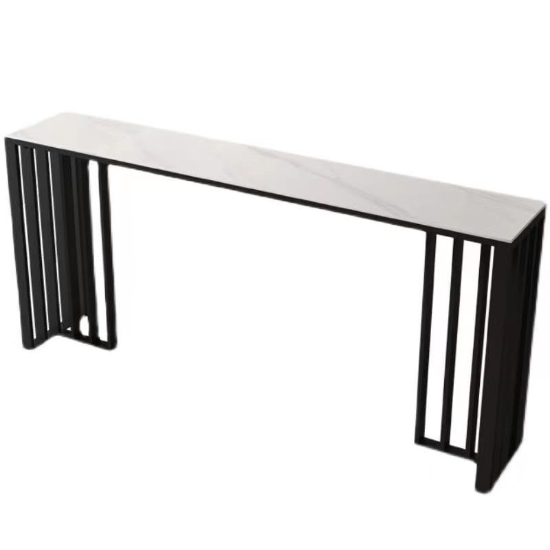 Metal Double pedestal Bar Table Modern Rectangle Bar Height Table