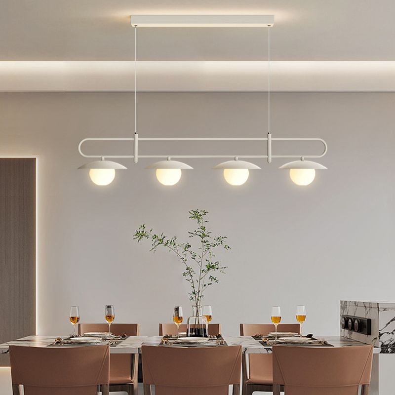 Modernism 3/4-Light Kitchen Island Lighting White LED Island Pendant Lighting