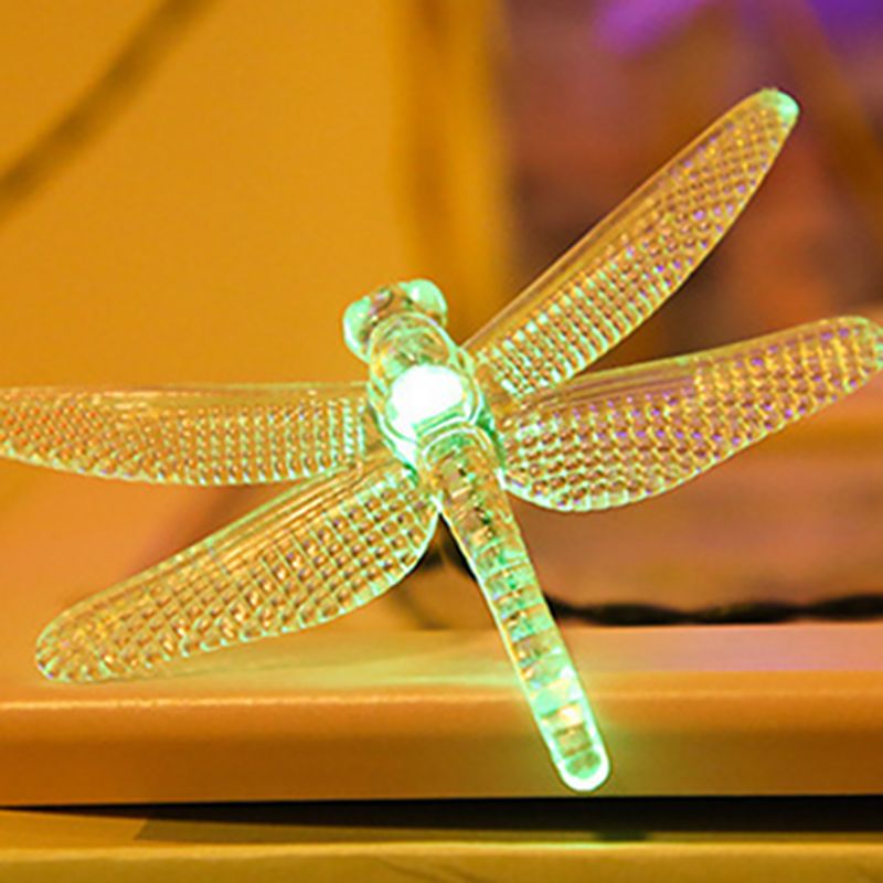 Dragonfly Solar String Light Nordic Style Plastic Outdoor Landscape Light