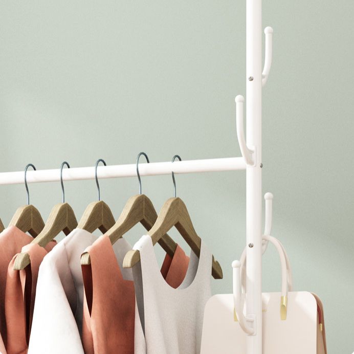 Black and White Steel Armoire Modern Style Cabinet with Clothing Rod