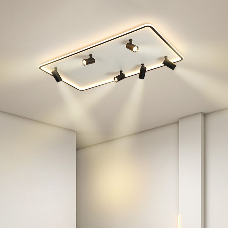 Square Cube Flush Mount Industrial Style Metal LED Flush Light with 6 Spotlights