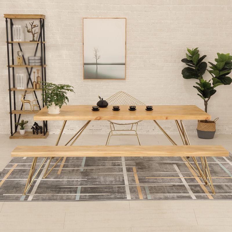 Traditional Luxury Dining Table Rectangle 4 Legs Home Furniture for Indoor