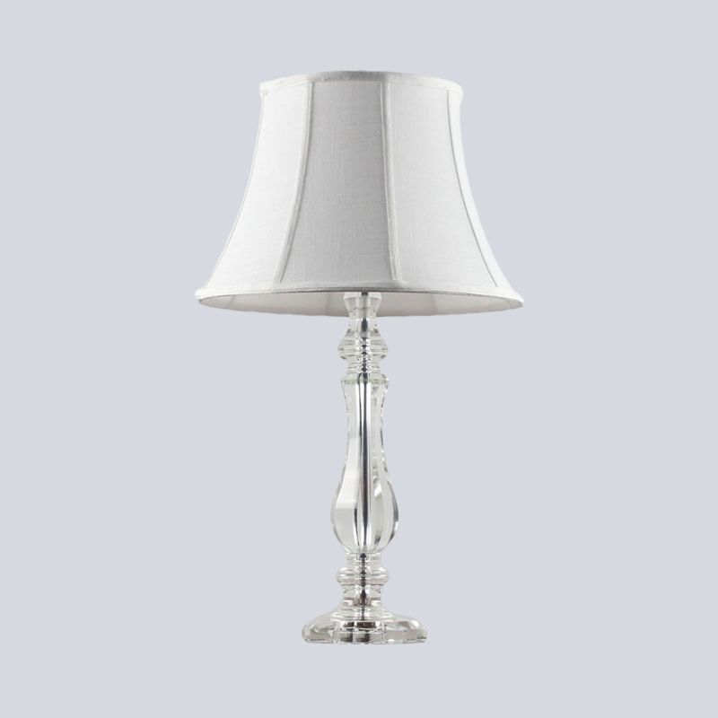 Simplicité Task Curvy Task Lighting Hand Cut Crystal 1 Bulb Bulb Nightand Lampe en blanc