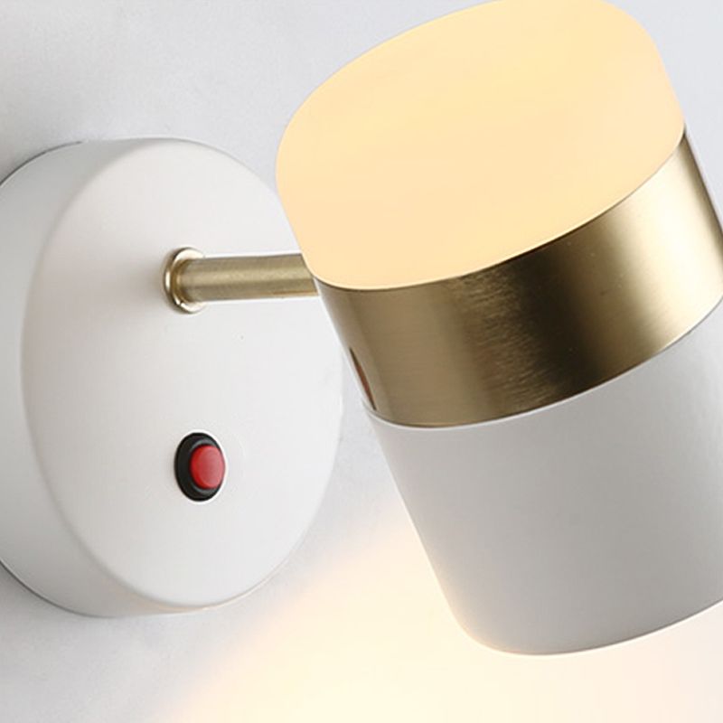Half Cylinder Shade Metal Wall Sconce Modern Style 1 Light Reading Wall Mount Lighting