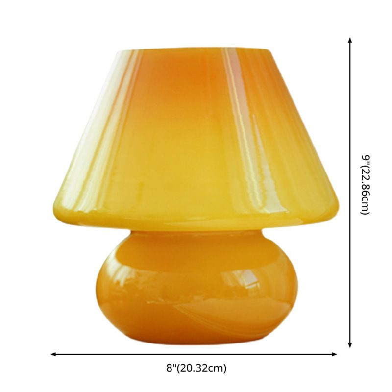 Trendy Nordic Style Mushroom Table Lamp Glass 1 Bulb Bedroom Nightstand Light