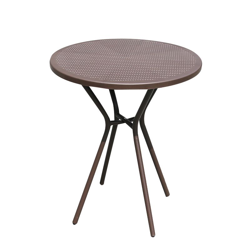 Industrial Dining Table Glass Clear Rust Resistant Patio Table