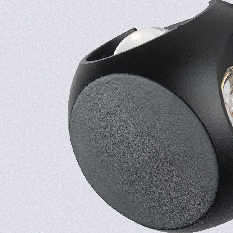 Lámpara de pared LED geométrica negra en moderna simplicidad de aluminio luz de pared impermeable con sombra de vidrio