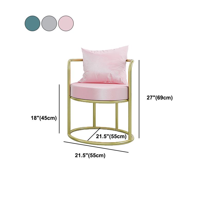 Sillas de comedor de metal Glam Silla lateral de terciopelo para uso doméstico