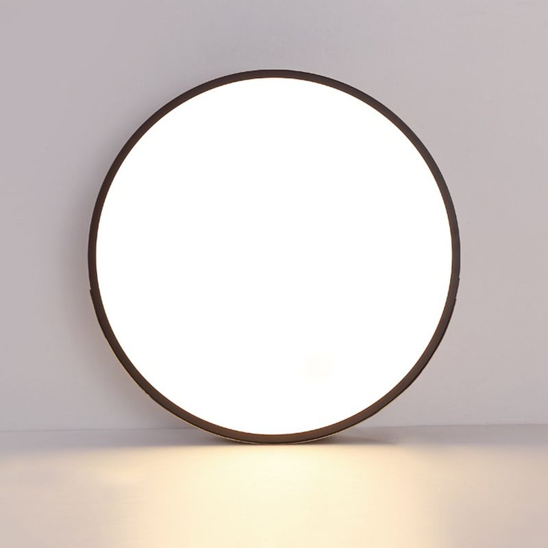 1-Light Black Flush Ceiling Light Fixtures Modern Style Aluminum Round Flush Mount Lamp