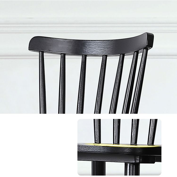 Contemporary Slat Back Stacking Chair Solid Wood Side Chair for Home