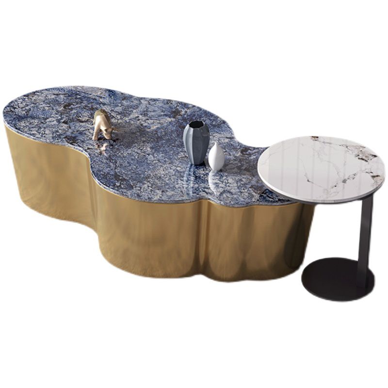 Slate Geometric Coffee Table Modern Abstract Coffee Cocktail Table