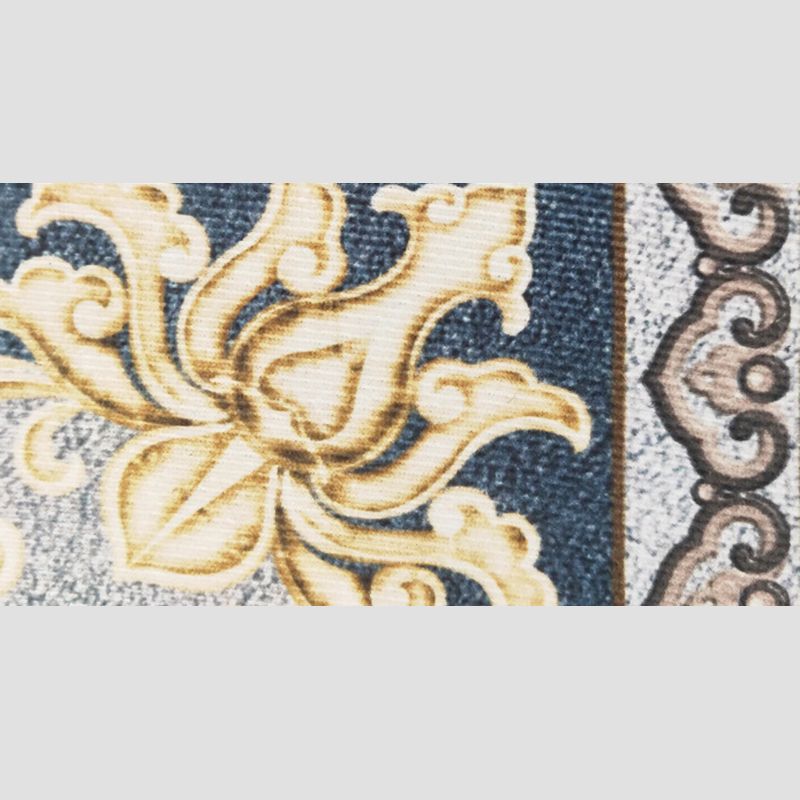 Modern Geometric Pattern Carpet Blue Polyester Area Rug Non-Slip Backing Rug for Home Decor