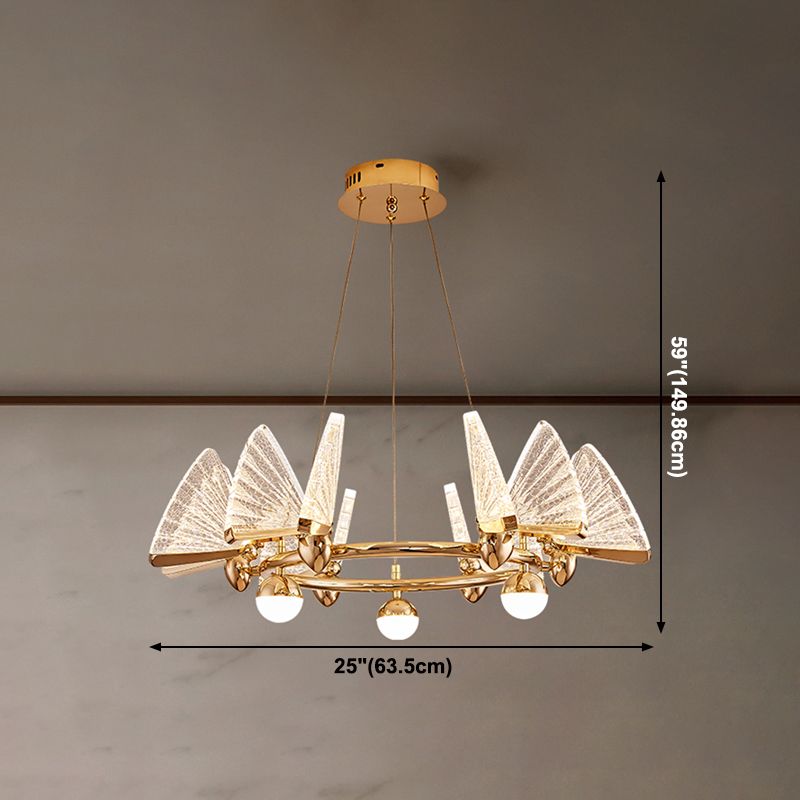 Lámpara de lámpara múltiple de forma de mariposa moderna Luz colgante de luz para dormitorio