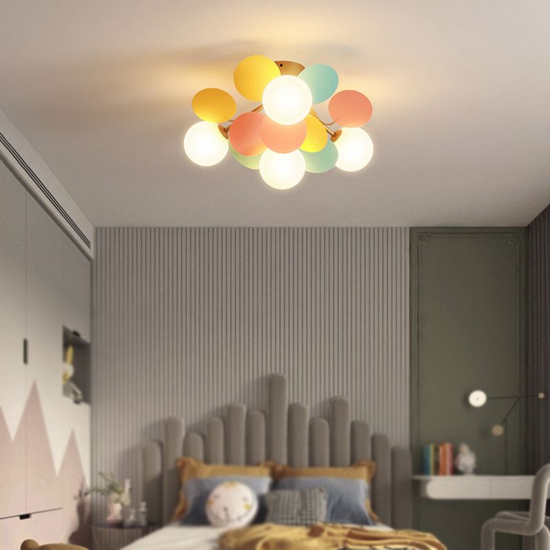 Lámpara de techo de techo de forma esférica de estilo moderno iluminación de techo múltiple de luz para dormitorio