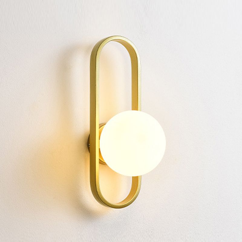 Contemporary Wall Lamp Globe Glass Sconce Lighting for Bedroom