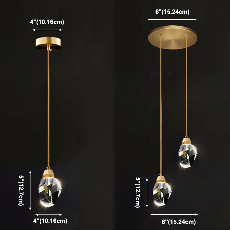 Lampada appesa al cristallo a LED semplice soggiorno in stile lusso lampadario a sospensione a sospensione