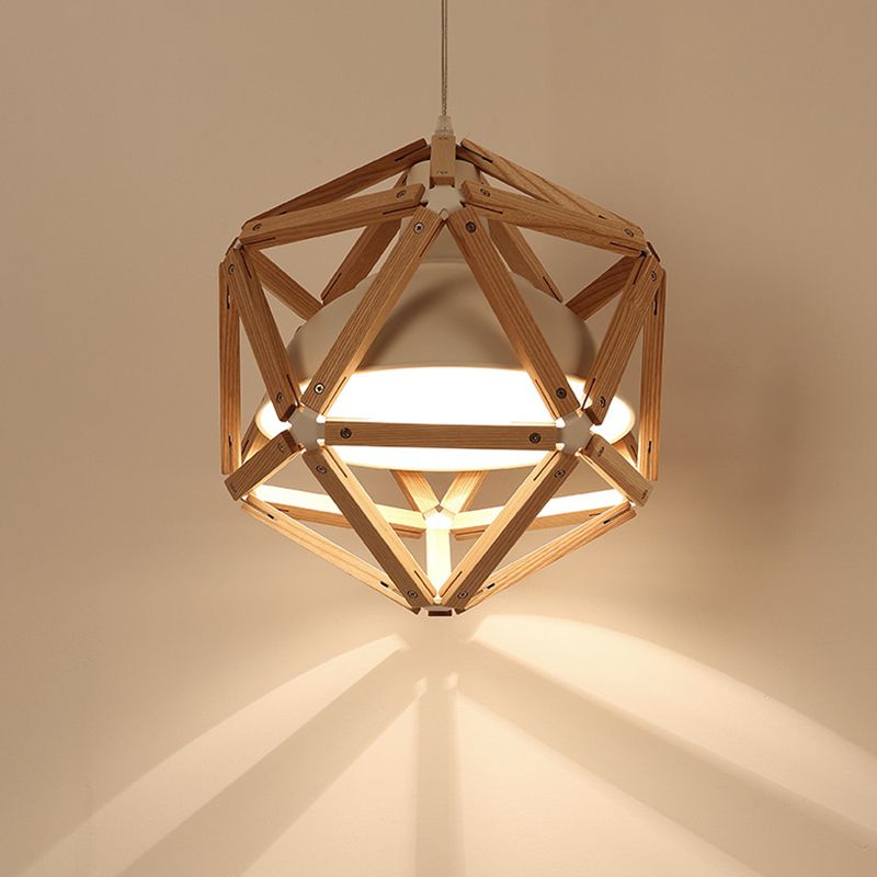 Gearceerde houten suspensie hanglamp moderne stijl houten hanglampverlichting armatuur