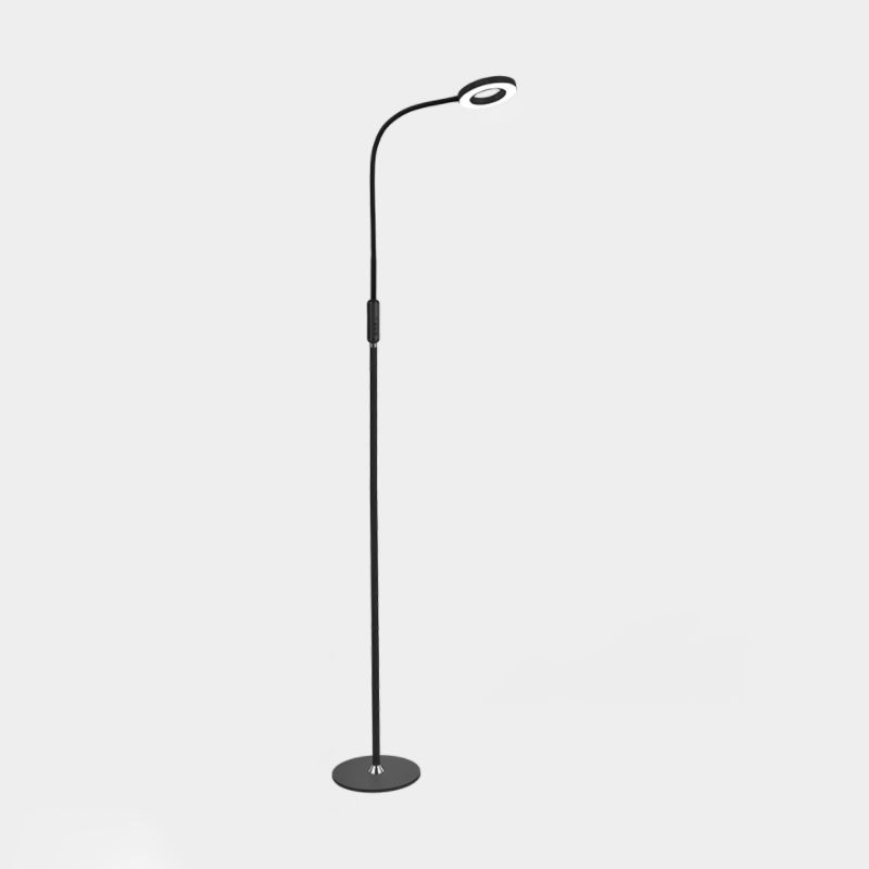 Metal Loop Floor Standing Lamp Modernist White/Black Curved LED Floor Light for Living Room