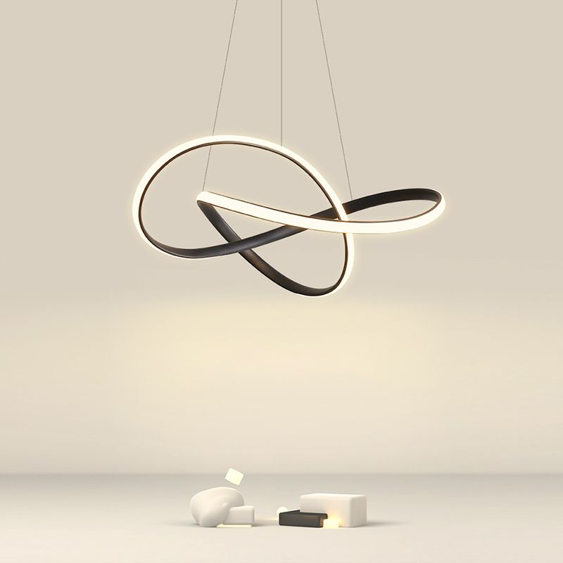 Noordse lineaire kroonluchter metalen metalen LED -kroonluchter hanger voor woonkamer