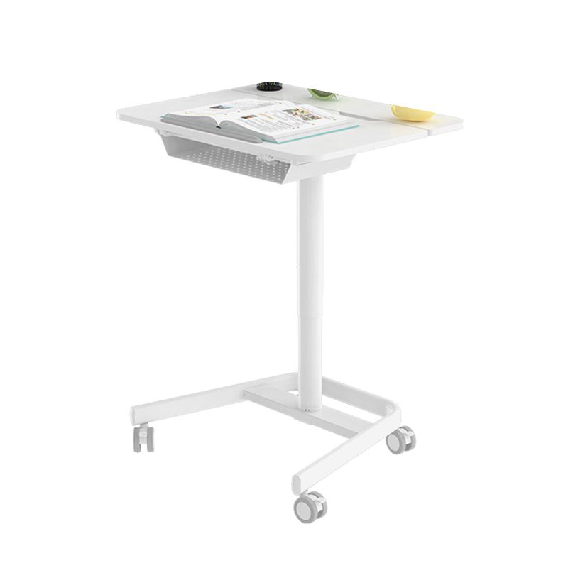Contemporary Wooden Study Desk Multifunctional Lifting Desk with Metal Base