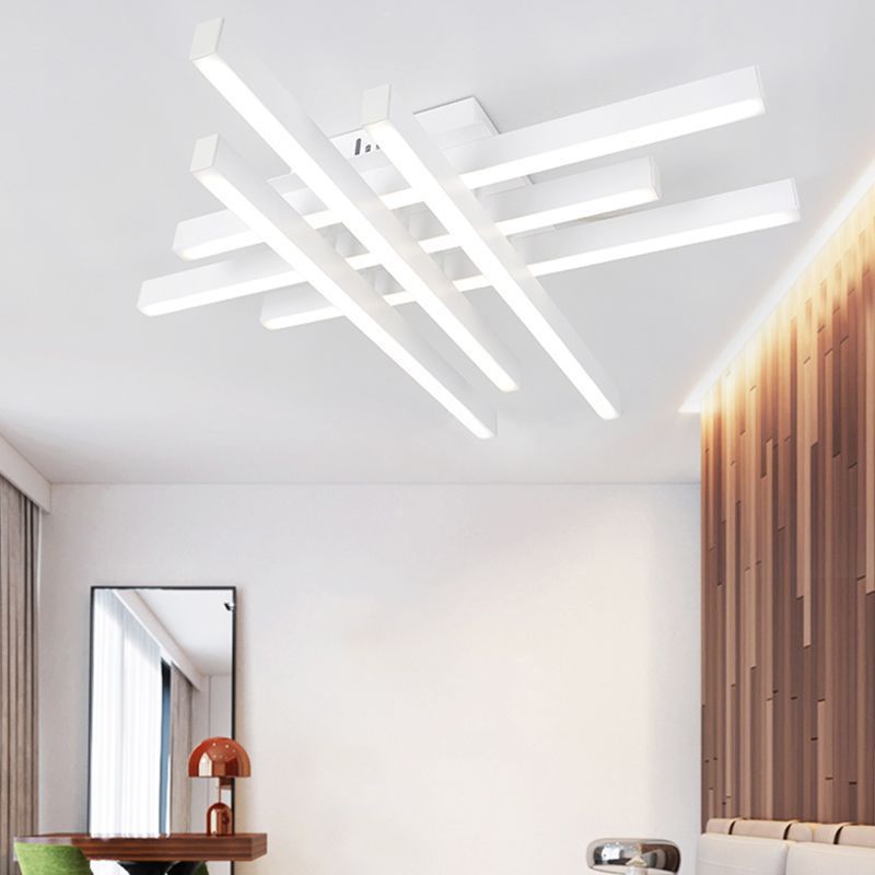 6-Lights Industrial Style Open Bulb Ceiling Light Metal Lamp Arm Lighting Fixture for Bedroom Dining Room