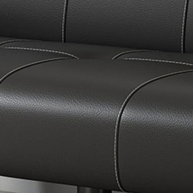 Contemporary Upholstered Sofa Bed PU Leather Convertible Sofa in Black