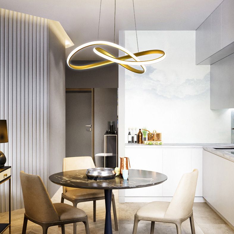 Geometric LED Adjustable Pendant Light in Modern Singular Style Aluminium Ceiling Light for Living Room