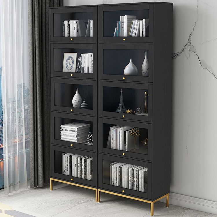 Glam Bookshelf Standard Wooden Shelf Bookcase with Cabinets for Office
