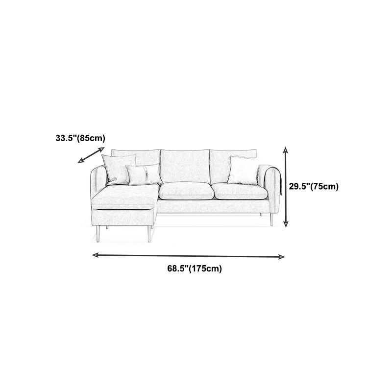 Scandinavian Velvet Sofa with 3 Pillows and Storage for Apartment