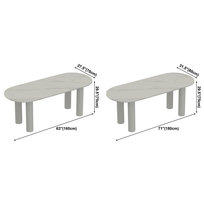 Solid Wood Legs Contemporary Free Form Dining Table Sintered Stone Dining Table for Kitchen