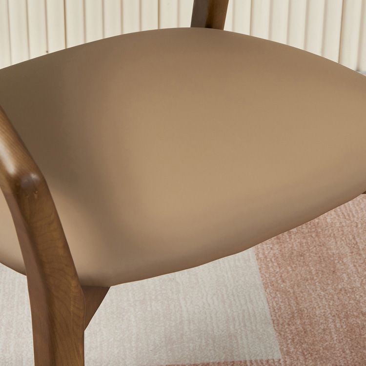 Contemporary Upholstered Arm Chair Home Solid Wood Dining Chair