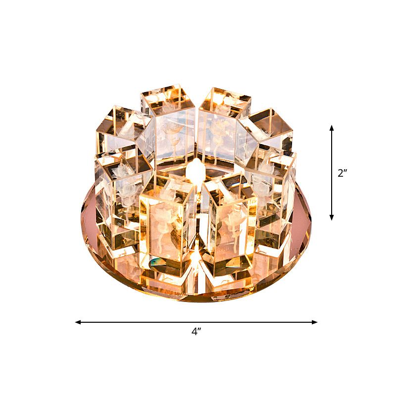 Blossom Shade Corridor Flush Mount Lighting Crystal Minimalist LED Flush Mount Fixture