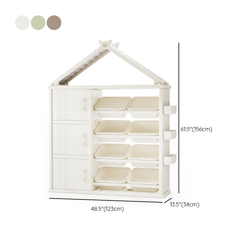 Modern Style Plastic Frame Wardrobe Freestanding Wardrobe with Shelves and Clothes Rail