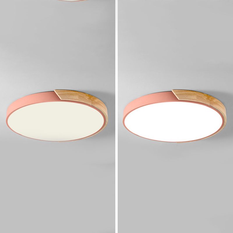 Plafonnier LED Macaron en acrylique, plafonnier circulaire en fer de Style nordique moderne pour salon