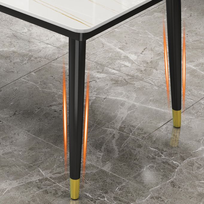 Casual Sintered Stone Standard Dining Table Rectangle Shape Dining Table for Kitchen