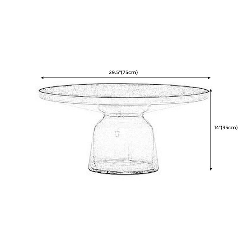 Pedestal 1 Single Coffee Table Metal and Glass Statement Cocktail Table