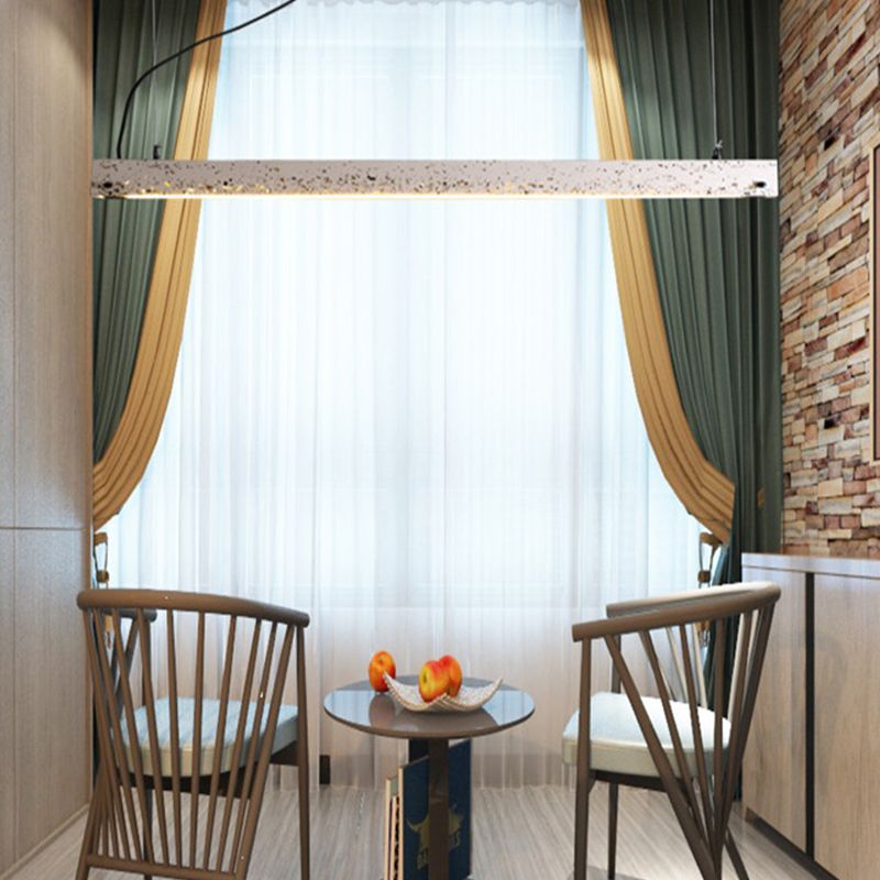 Terrazzo Bar Shaped Pendant Light Minimalist Dining Room Ceiling Suspension Lamp in Grey