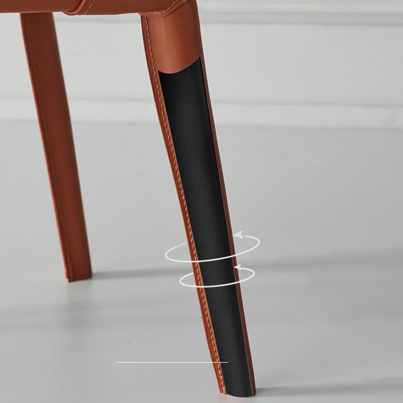 Modern Style Leather Side Chair Armless Metal Side Chair for Home Use