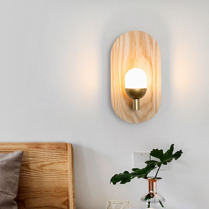 Modernism Metal Wall Light Flush Mount Wood Lighting for Foyer