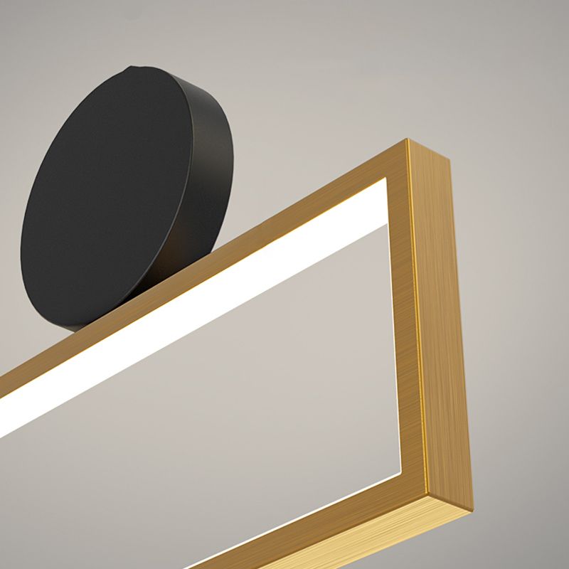 Rechteck Form Island Lichter moderne Metallinselbeleuchtung in Gold