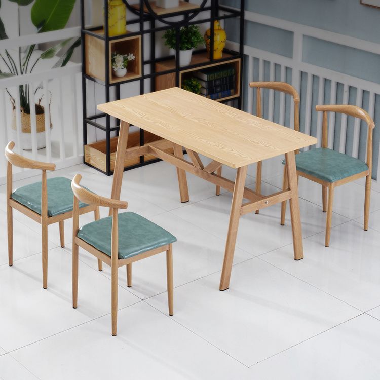 Contemporary Home Dining Table with Steel Trestle for 2-4 People