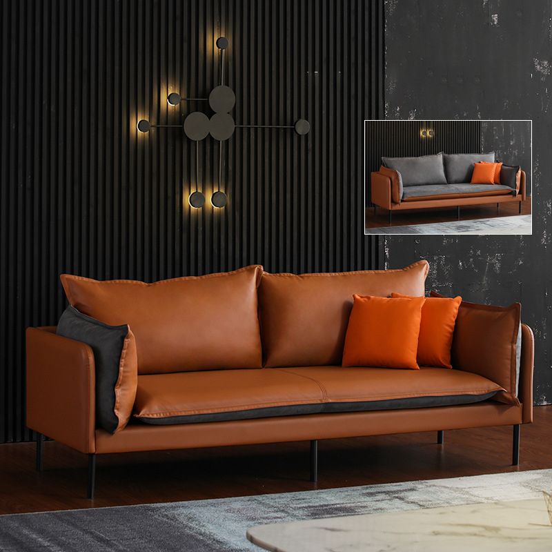 Moderner Stil quadratischer Armlehre Schwamm Kissen Kissen tragen resistente Napa -Ledersofa