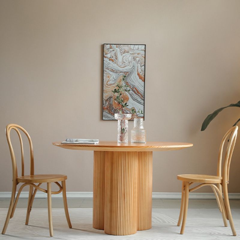 Nordic 1/3/4/5/7 Pieces Dining Set Round Wood Dining Table for Dining Room