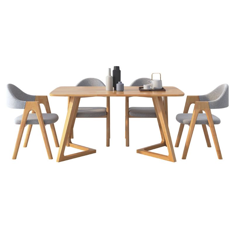 Mesa rectangular de roble moderno, muebles de pedestal doble de madera maciza para interiores