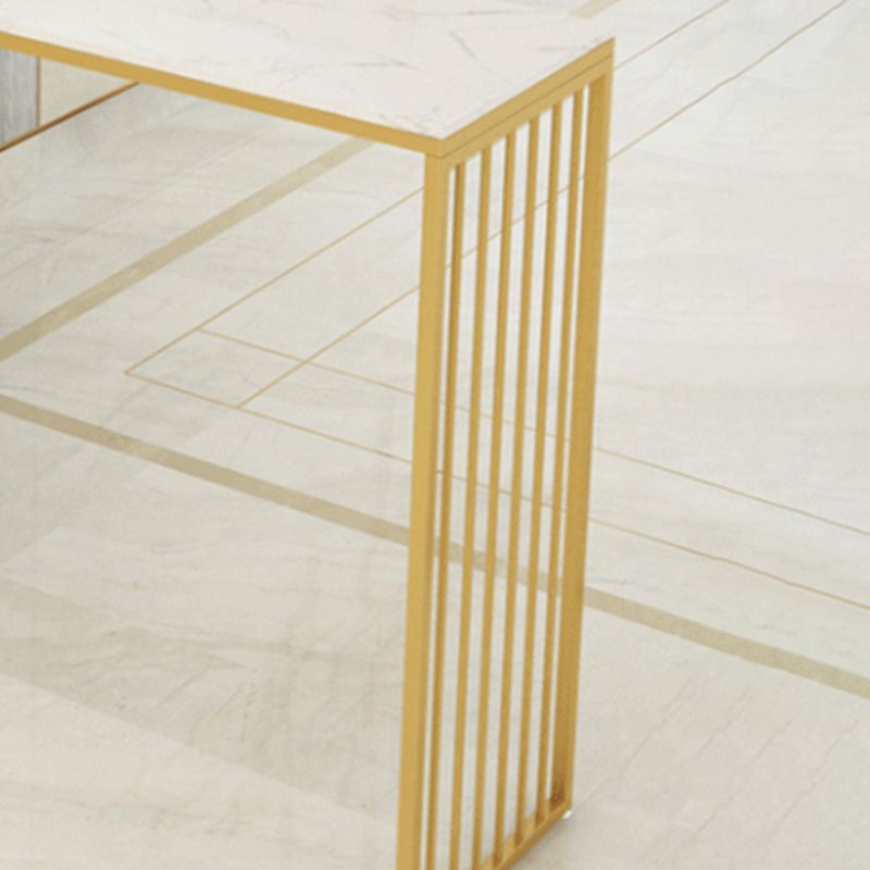 Modern Bar-height Table Faux Marble Top Bistro Pub Table with 2 Shelves