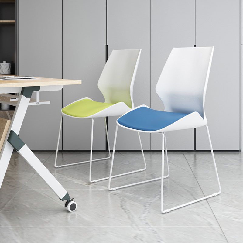 Modern Armless Upholstered Task Chair No Wheels Office Chair