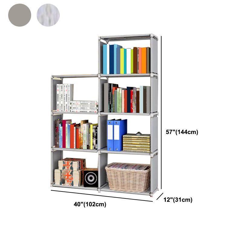 Modern Style Plastic Bookshelf Open Back Bookcase for Living Room